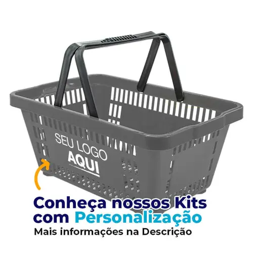 Cesta de compras plástica 16l cinza