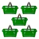 Kit 5 cestas de compras plástica 16l verde