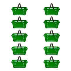 Kit 10 cestas de compras plástica 16l verde