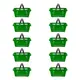 Kit 10 cestas de compras plástica 16l verde