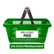 Kit 30 cestas de compras plástica 16l verde personalizadas
