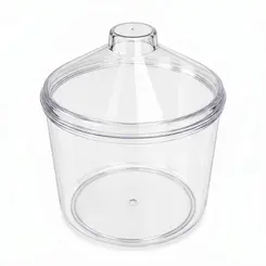 Pote transparente redondo 5l com tampa cônica p/ granel cereais alimentos