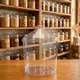 Pote transparente redondo 5l com tampa cônica p/ granel cereais alimentos
