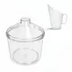 Kit 1 pote transparente redondo 5l com tampa cônica + 1 concha