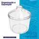 Kit - 4 potes em acrilico p/ granel cereais alimentos redondo 5l c/ tampa cônica