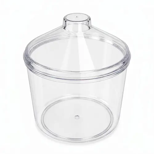 Kit 6 potes transparente redondo 5l com tampa cônica p/ granel cereais alimentos