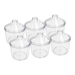 Kit 6 potes transparente redondo 5l com tampa cônica p/ granel cereais alimentos