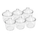 Kit 6 potes transparente redondo 5l com tampa cônica p/ granel cereais alimentos