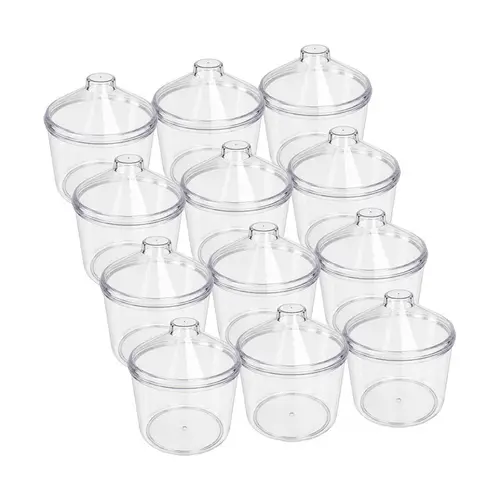 Kit 12 potes transparente redondo 5l com tampa cônica p/ granel cereais alimentos