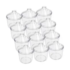 Kit 12 potes transparente redondo 5l com tampa cônica p/ granel cereais alimentos