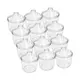 Kit 12 potes transparente redondo 5l com tampa cônica p/ granel cereais alimentos