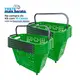 Cesta de compras com rodas 40l verde
