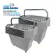 Cesta de compras com rodas 40l cinza - castellmaq
