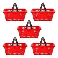 Kit 5 cestas de compras plástica 16l vermelha