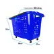 Kit 5 cestas de compras com rodas 40l azul - castellmaq