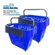 Kit 5 cestas de compras com rodas 40l azul - castellmaq