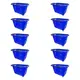 Kit 10 cestas de compras com rodas 40l azul - castellmaq