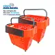 Kit 5 cestas de compras com rodas 40l vermelha - castellmaq