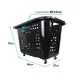 Kit 5 cestas de compras com rodas 40l preta - castellmaq