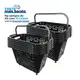 Kit 5 cestas de compras com rodas 40l preta - castellmaq