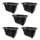 Kit 5 cestas de compras com rodas 40l preta - castellmaq