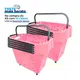 Kit 5 cestas de compras com rodas 40l rosa - castellmaq