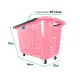 Kit 10 cestas de compras com rodas 40l rosa - castellmaq