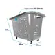 Kit 5 cestas de compras com rodas 40l cinza - castellmaq