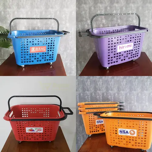 Cesta de compras com rodas 40l amarela - castellmaq