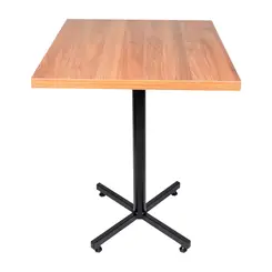Mesa design industrial tampo de madeira noce 60x60 p/ restaurante