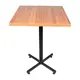 Mesa design industrial tampo de madeira noce 60x60 p/ restaurante