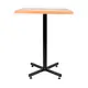 Mesa design industrial tampo de madeira noce 60x60 p/ restaurante