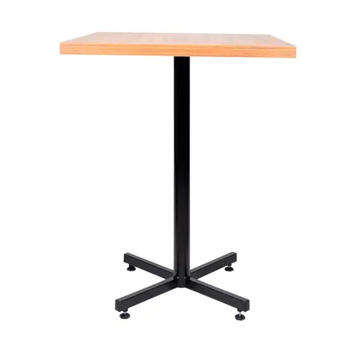 Kit 3 mesas design industrial tampo de madeira noce 60x60 p/ restaurante