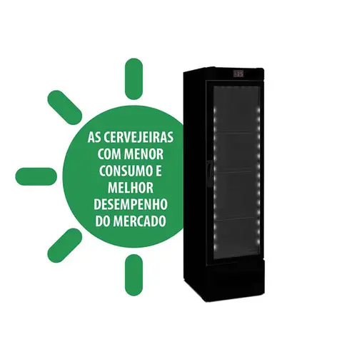 Cervejeira porta de vidro 324 litros vn28rh all black - metalfrio