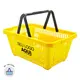 Kit 100 cestas de compras plástica 16l amarela personalizadas com silk