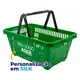Kit 100 cestas de compras plástica 16l verde personalizadas com silk