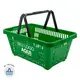 Kit 100 cestas de compras plástica 16l verde personalizadas com silk