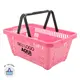 Kit 100 cestas de compras plástica 16l rosa personalizadas com silk