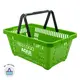 Kit 100 cestas de compras plástica 16l verde cítrico personalizadas com silk