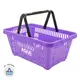 Kit 100 cestas de compras plástica 16l lilás com personalização 50% off
