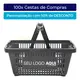 Kit 100 cestas de compras plástica 16l cinza com personalização 50% off