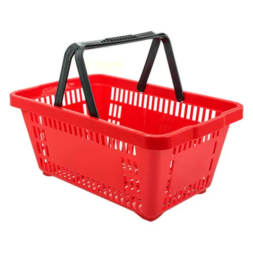 Kit 20 cestas de compras plástica 16l vermelha