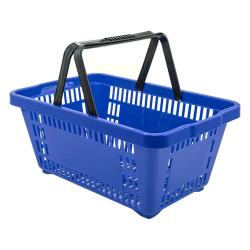Kit 20 cestas de compras plástica 16l azul