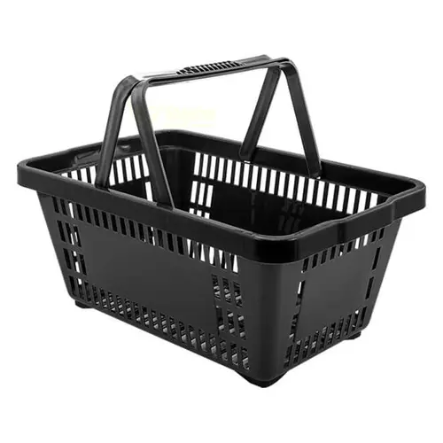 Kit 20 cestas de compras plástica 16l preta