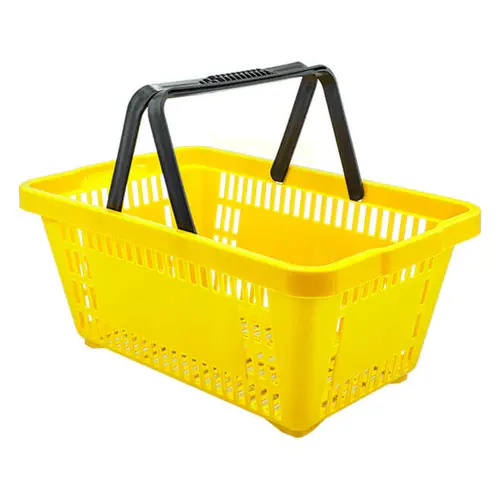 Kit 20 cestas de compras plástica 16l amarela