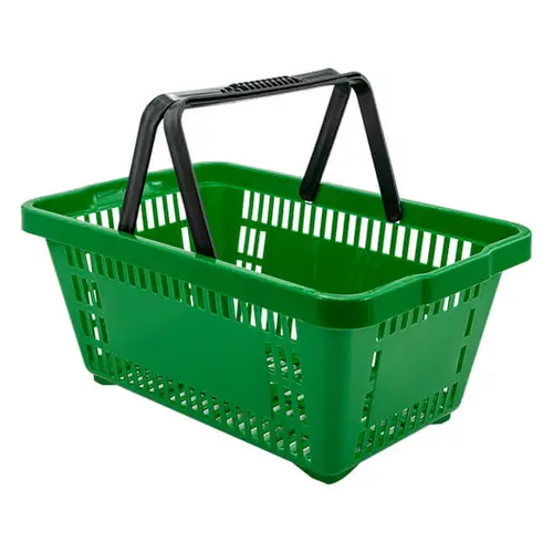 Kit 20 cestas de compras plástica 16l verde