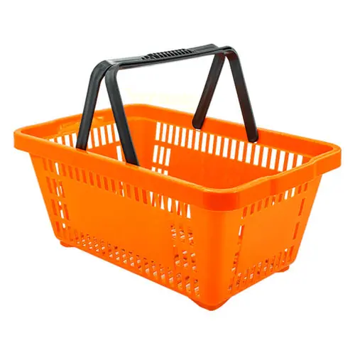 Kit 20 cestas de compras plástica 16l laranja