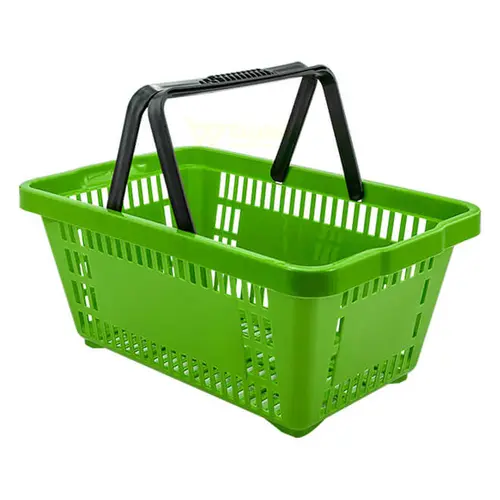 Kit 20 cestas de compras plástica 16l verde cítrico