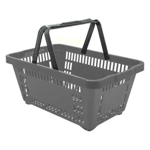 Kit 20 cestas de compras plástica 16l cinza