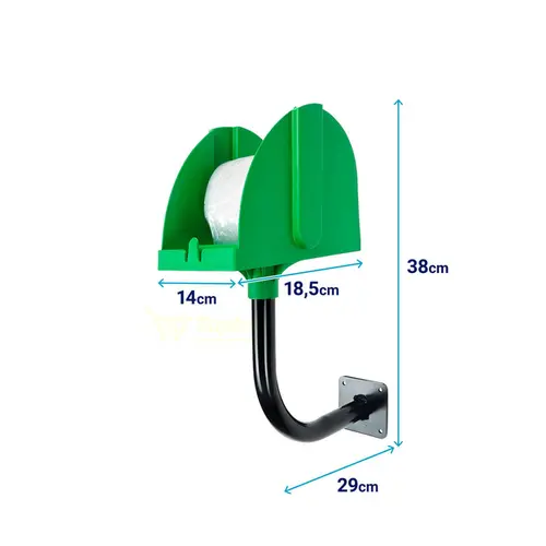 Suporte para bobina picotada de parede verde